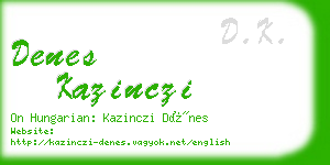 denes kazinczi business card